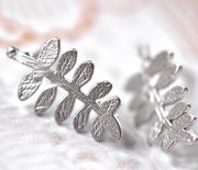 Silver Fern Earrings - GEE106 - Harlow Jewelry - 2