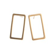 Gold rectangle Earrings - GEE503 - Harlow Jewelry - 1