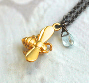 Cute 3-D Bee Necklace - GEN115 - Harlow Jewelry - 2