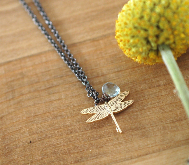 Dragonfly Necklace - GEN505 - Harlow Jewelry - 2