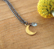 Tiny Moon Necklace - GEN519 - Harlow Jewelry - 2