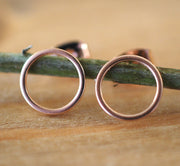 Rose Gold Circle Earrings - GEE516 - Harlow Jewelry - 2