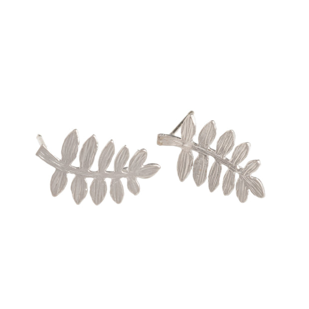 Silver Fern Earrings - GEE106 - Harlow Jewelry - 1