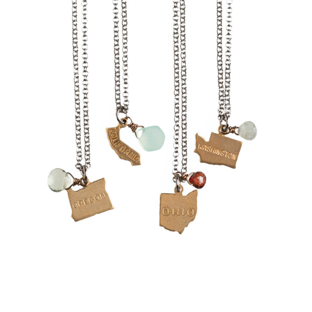 Tiny State Necklaces - Harlow Jewelry