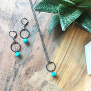turquoise necklace turquoise earrings harlow jewelry handmade earrings