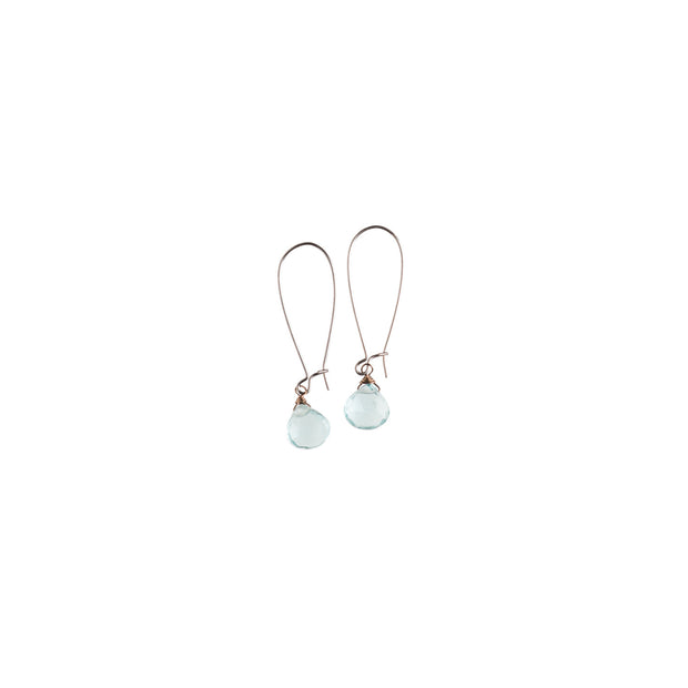 Single Aquaquartz Drops Earrings - NHE12 - Harlow Jewelry