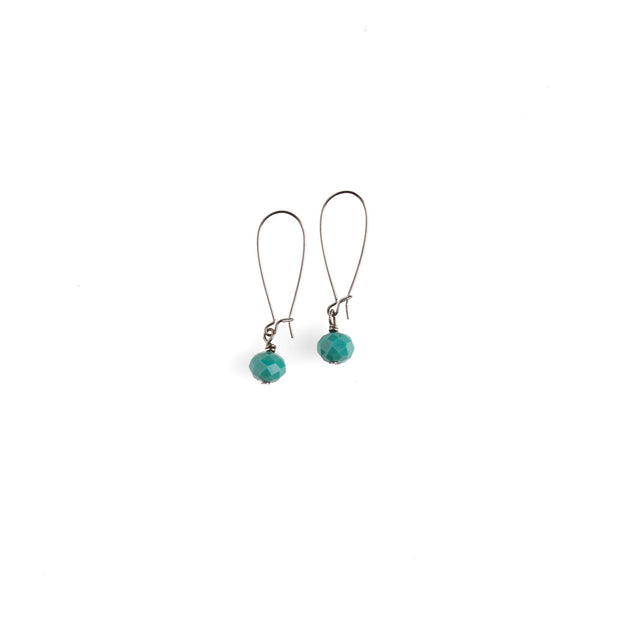 Single Persian Green Crystal Earrings - NHE49 - Harlow Jewelry