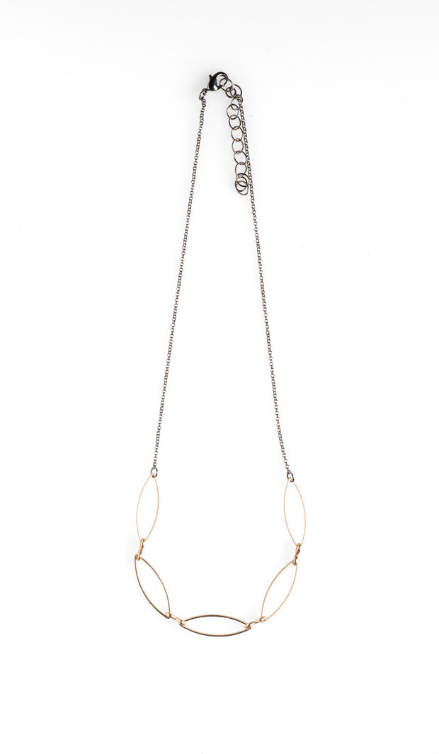 5 Gold Marquise Necklace - NHN22 - Harlow Jewelry