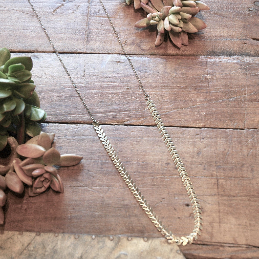 Fishbone on sale chain necklace