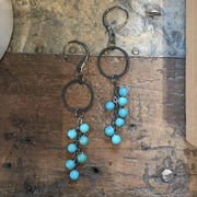 handmade turquoise cascade earrings Harlow jewelry Portland or