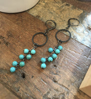 handmade turquoise cascade earrings Harlow jewelry Portland or handmade earrings
